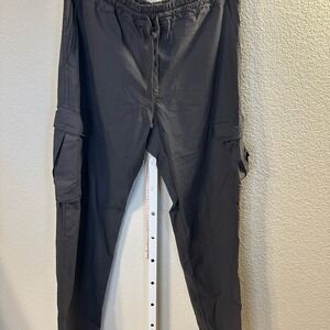Crossley Gray Cargo Pants Drawstring Waist Casual Trousers